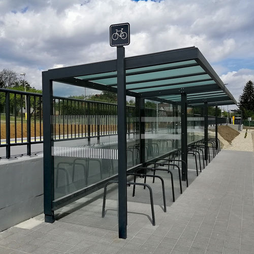 Pensilina per biciclette modulare - FRAMEO CYKLO - STREETPARK s.r.o. - in acciaio / per spazi pubblici / per zone urbane