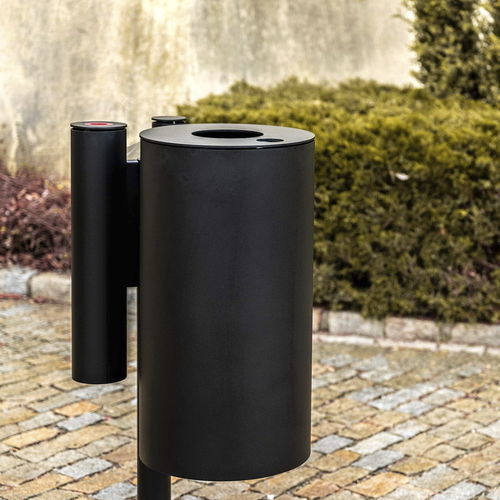 Portarifiuti pubblico - FLEXBIN - STREETPARK s.r.o. - in acciaio con rivestimento a polvere / in acciaio / con portacenere integrato
