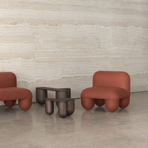Chauffeuse contemporanea - Hello - NOOM - in tessuto / in legno / in metallo