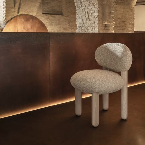 Sedia contemporanea - Flock CS2 - NOOM - da interno / in tessuto / con supporto in legno
