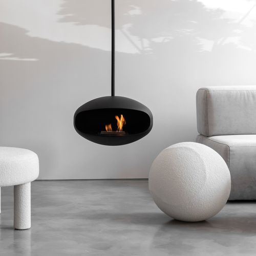 Pouf contemporaneo - NOOM - in tessuto / tondo / imbottito