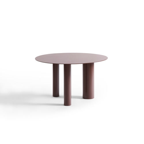 Tavolino basso contemporaneo - Brandt CS2 - NOOM - in acciaio / con supporto in acciaio / rotondo