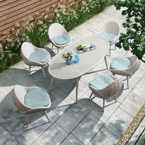 Tavolo da pranzo contemporaneo - H-20164 - Howvin outdoor furtniture - in rattan / con supporto in rattan / rotondo