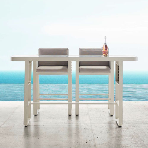 Tavolo alto contemporaneo - HY-50016Z - Howvin outdoor furtniture - in metallo / con supporto in metallo / rettangolare