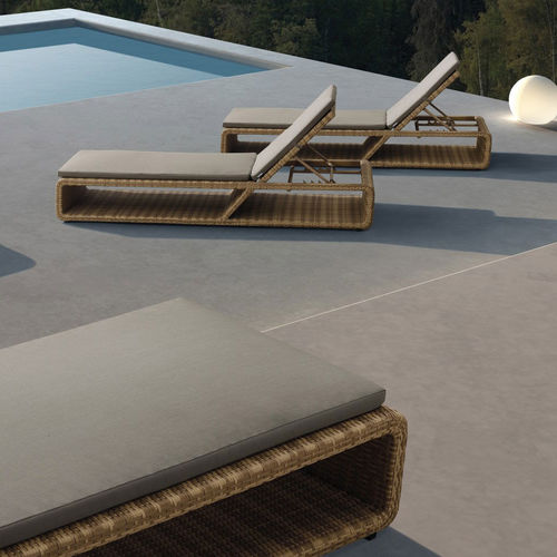 Lettino prendisole contemporaneo - H-20031L - Howvin outdoor furtniture - in tessuto / in rattan / con schienale regolabile