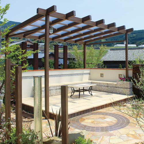 Pergola autoportante - 廊架4 - Howvin outdoor furtniture - in legno / con copertura in legno