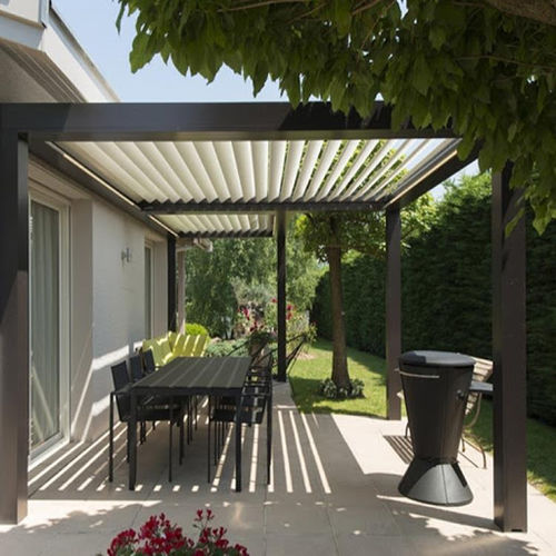 Pergola addossata - Pergola 4 - Howvin outdoor furtniture - in alluminio / a lamelle orientabili