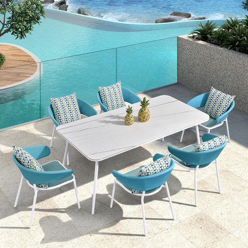 Tavolo da pranzo design originale - H-9828 - Howvin outdoor furtniture - in alluminio / con supporto in alluminio / quadrato