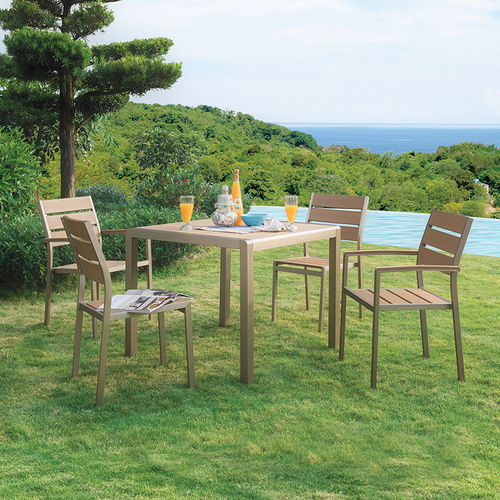 Tavolo contemporaneo - H-HM2203 - Howvin outdoor furtniture - in alluminio / in WPC / con supporto in alluminio