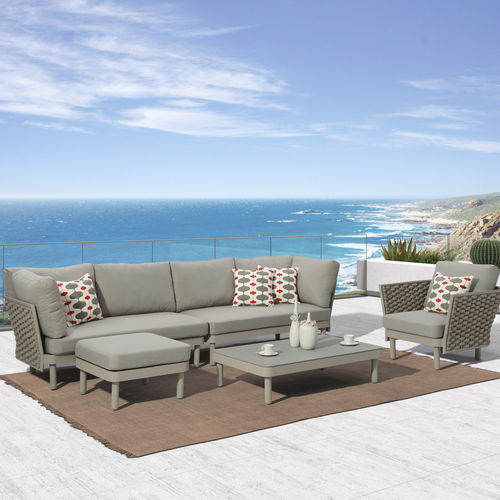 Divano contemporaneo - H-25233 - Howvin outdoor furtniture - da esterno / in tessuto / grigio