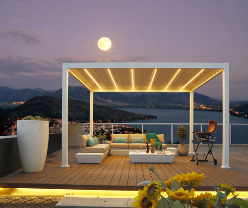 Pergola autoportante - H-748W-A3040 - Howvin outdoor furtniture - in alluminio / a lamelle frangisole / su misura