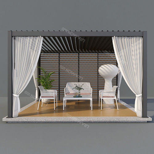 Pergola autoportante - H-788W - Howvin outdoor furtniture - addossata / in alluminio verniciato / a lamelle orientabili