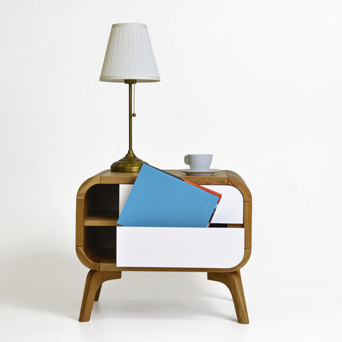Comodino contemporaneo - AMBI - MB Oaksas - in rovere / in MDF / con supporto in quercia
