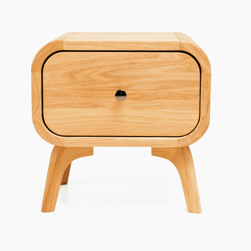 Comodino contemporaneo - NAT - MB Oaksas - in rovere / con supporto in quercia / rotondo