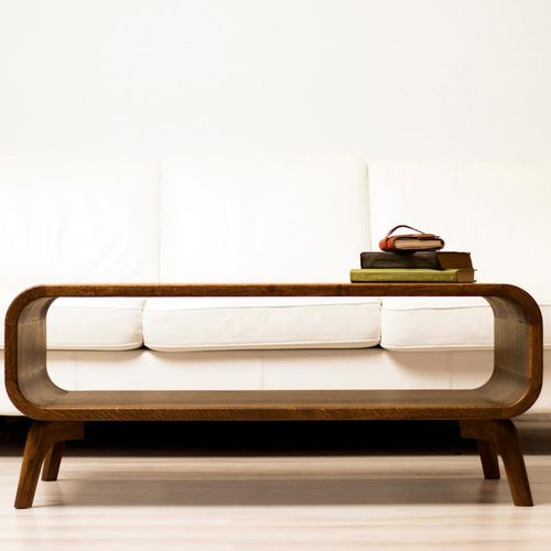 Tavolino basso contemporaneo - KAF - MB Oaksas - in rovere / con supporto in quercia / rettangolare
