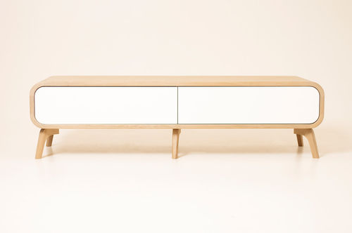 Mobile porta TV contemporaneo - KAF-3 - MB Oaksas - lowboard / su misura / in rovere