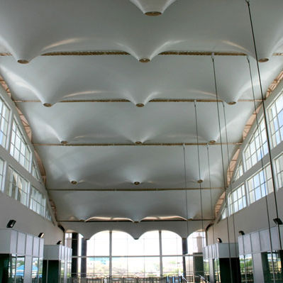 Tensostruttura a membrana e funi - ATRIUMS  - ICON INTERIORS AND EXTERIORS - ad arco / per copertura / traslucida