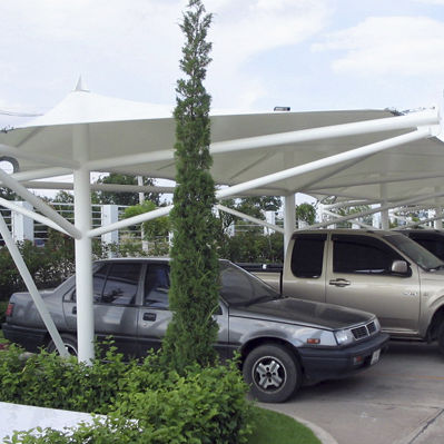 Tensostruttura su ossatura metallica - ICON INTERIORS AND EXTERIORS - per tettoia di posto auto / per parcheggio
