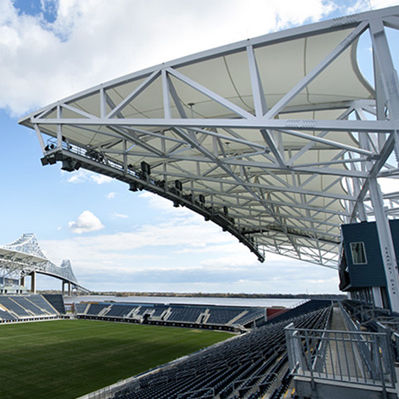 Tensostruttura su ossatura metallica - ICON INTERIORS AND EXTERIORS - per copertura / per stadio