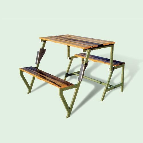 Tavolo da picnic contemporaneo - MULTIPURPOSE - PROVERA SRL - in legno / con supporto in acciaio galvanizzato / rettangolare