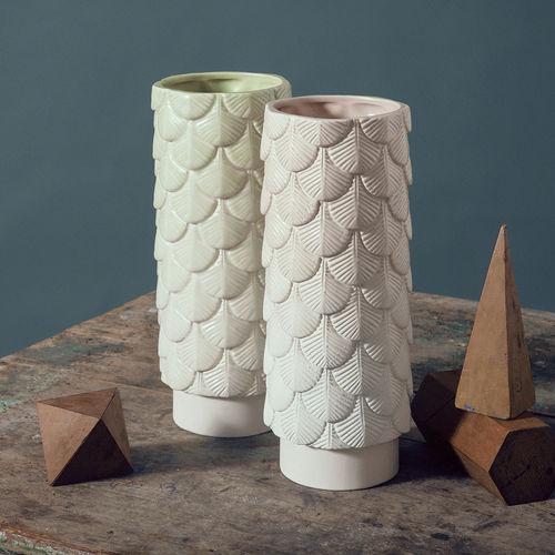 Vaso contemporaneo - PLUMAGE - BOTTEGANOVE - in porcellana di Limoges / fatto a mano