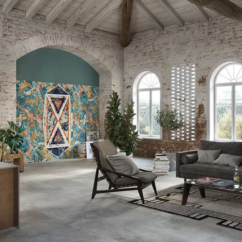 Piastrella in gres porcellanato - BASE AZZURRO - CEDIT - lucida / da interno / da sala