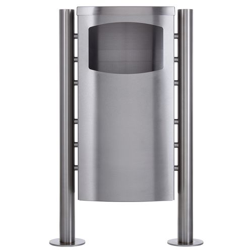 Portarifiuti pubblico - BASIC 650X-VA - Briefkasten Manufaktur Lippe GmbH - da terra / in acciaio inossidabile lucido / senza coperchio