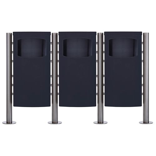 Portarifiuti pubblico - 650X-VAR-3 - Briefkasten Manufaktur Lippe GmbH - in acciaio inossidabile / con coperchio / contemporaneo