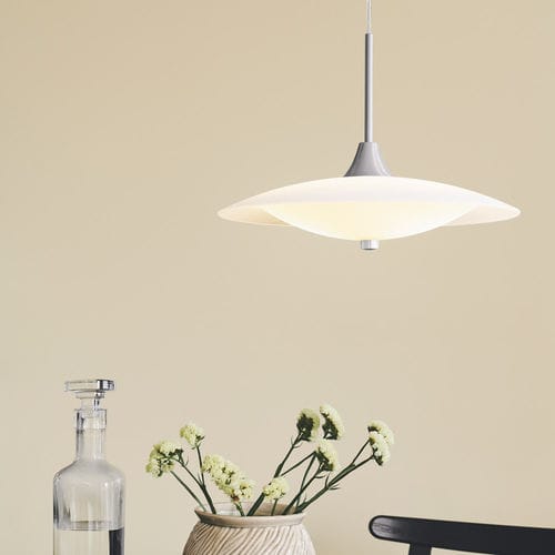Lampada a sospensione - BARONI  - Halo Design - in metallo spazzolato / in vetro opalescente / contemporanea