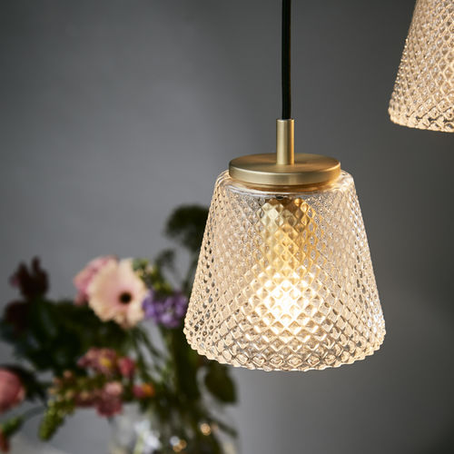 Lampada a sospensione - DAMN FASHIONISTA - Halo Design - in ottone / in vetro fumè / in stile Art Decó