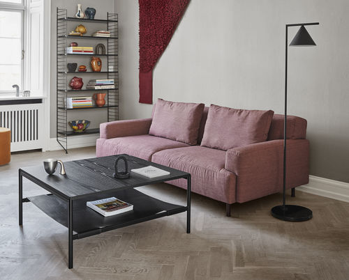 Tavolino basso contemporaneo - MIES - MILLION - impiallacciato in legno / in vetro / in pelle
