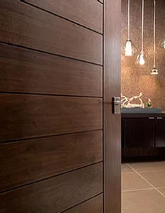 Porta da interno - SOLID - James Solomon Ltd - in noce / battente / senza vetri