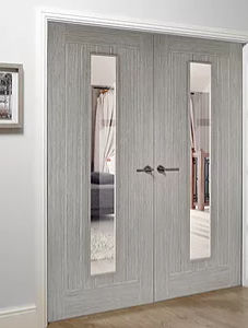 Porta da interno - GREY - James Solomon Ltd - in rovere / in vetro / battente