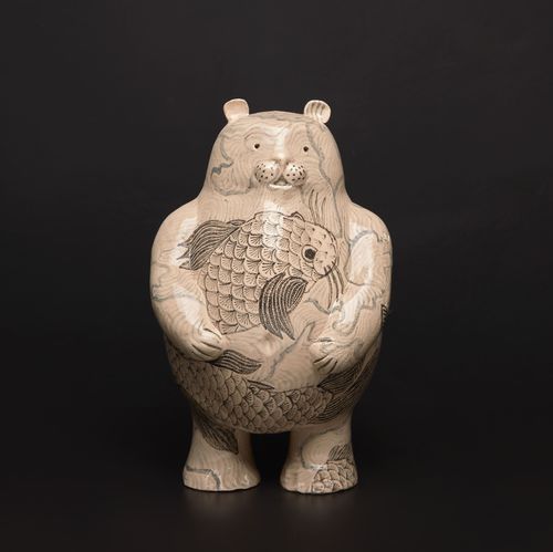 Scultura in ceramica - DIDO CARPS - Sergey Makhno Product - a pavimento / beige / animale