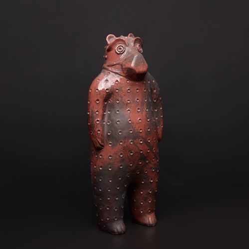 Scultura in ceramica - DIDO COVIDO - Sergey Makhno Product - a pavimento / rossa / animale