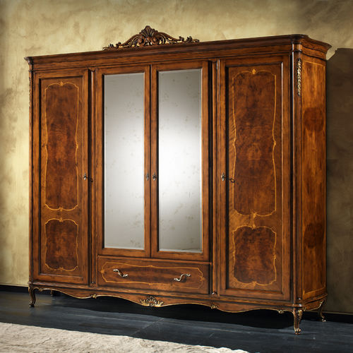 Armadio in stile - P 708 - MOLETTA MOBILI - in noce / con ante battenti / a specchio