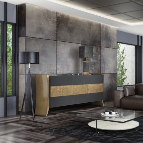 Credenza contemporanea - AN 113 A - MOLETTA MOBILI - in legno laccato / su misura / con ante battenti