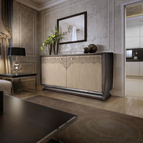 Credenza contemporanea - AN 122 Z - MOLETTA MOBILI - in legno laccato / con ante battenti / con 4 gambe