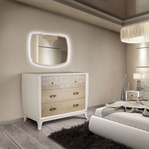 Cassettone contemporaneo - AN722 PA - MOLETTA MOBILI - in noce / su misura / 3 cassetti