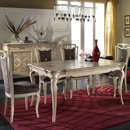 Tavolo da pranzo in stile - F 302 - MOLETTA MOBILI - in frassino / con supporto in legno laccato / rettangolare