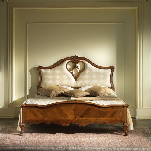 Letto matrimoniale - G 705 - MOLETTA MOBILI - in stile / con testiera imbottita / in tessuto