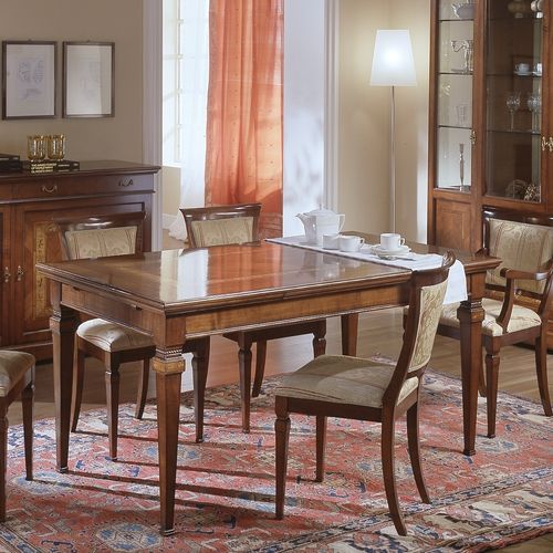 Tavolo da pranzo classico - D 303 - MOLETTA MOBILI - in ciliegio / con supporto in legno / rettangolare