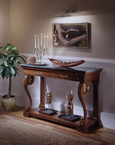 Consolle classica - M 401 - MOLETTA MOBILI - in noce / con supporto in legno / rettangolare