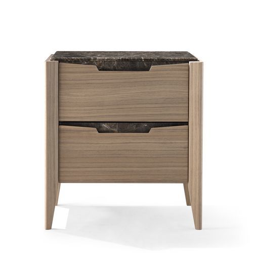Comodino contemporaneo - AN 733 M - MOLETTA MOBILI - in noce / con supporto in legno / rettangolare