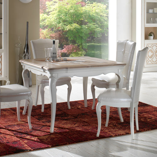 Tavolo da pranzo design originale - F 301 - MOLETTA MOBILI - in frassino / con supporto in legno laccato / quadrato