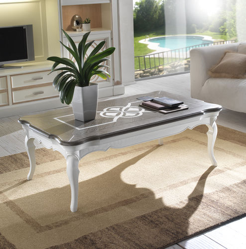Tavolino basso design originale - F 503 - MOLETTA MOBILI - in frassino / con supporto in legno laccato / rettangolare