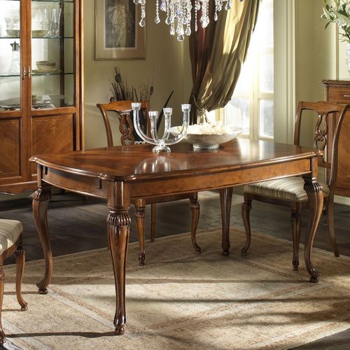 Tavolo da pranzo classico - G 303 - MOLETTA MOBILI - in noce / con supporto in legno / rettangolare