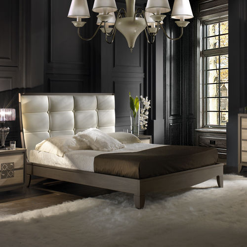 Letto matrimoniale - ST 704 - MOLETTA MOBILI - contemporaneo / con testiera imbottita / con testiera in pelle