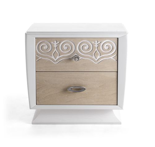 Comodino contemporaneo - AN 721 - MOLETTA MOBILI - in legno / con supporto in legno laccato / rettangolare