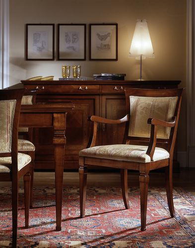 Sedia da pranzo classica - D604 - MOLETTA MOBILI - da interno / in tessuto / con supporto in legno di ciliegio